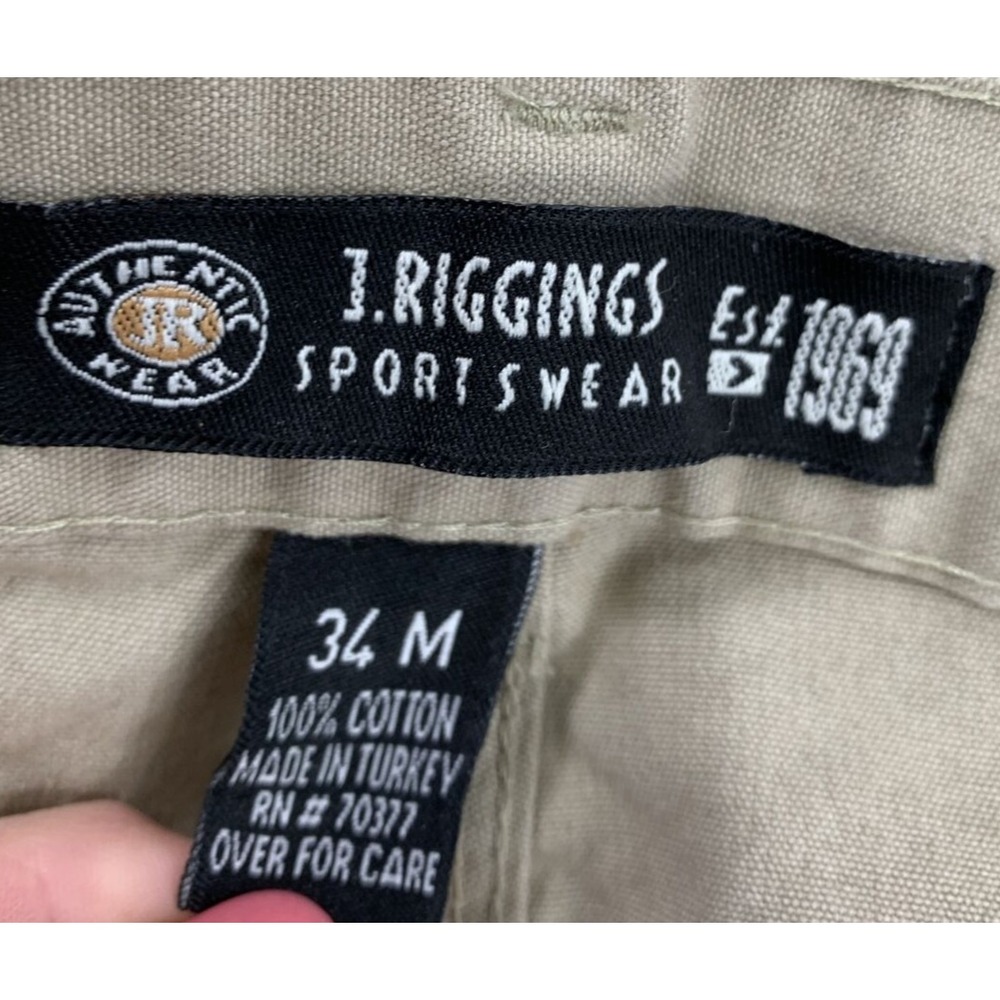 J Riggins‎ Pants Mens 33 M Sportswear Khaki Trousers Tan Cotton Workwear - Picture 3 of 11